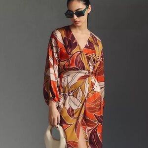 🍂 By Anthropologie Vibrant Floral Wrap Dress